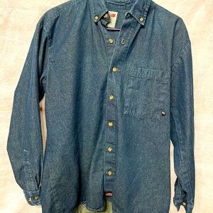 Genuine Dickies - denim button down - mens medium